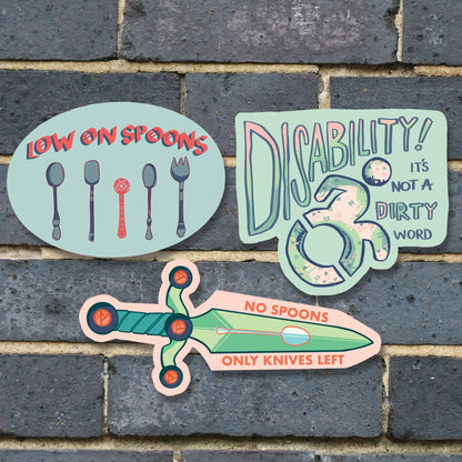 No Spoons Sticker Collection: Pastel Edition | Disability Pride Sticker Pack