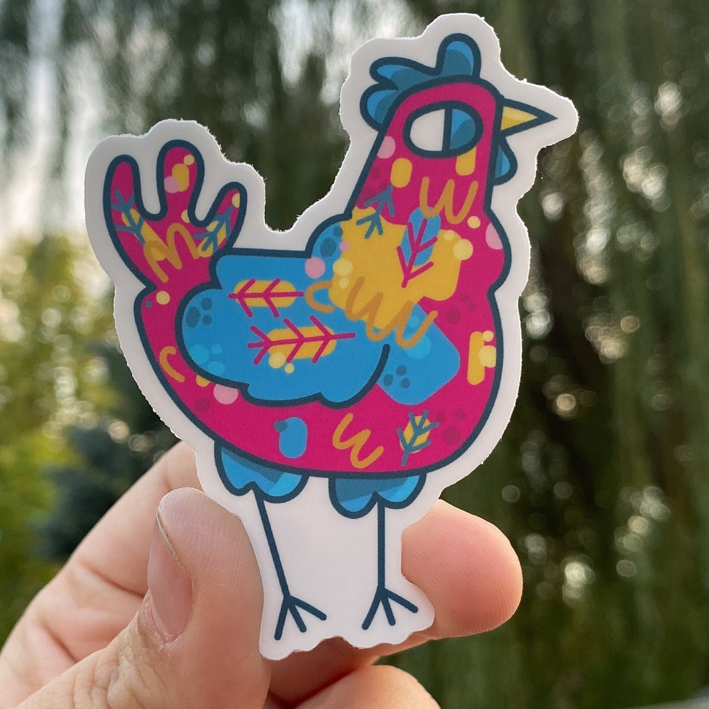 Pansexual Chicken / Subtle LGBTQ Pride Poultry Sticker