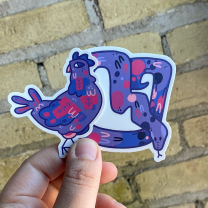 Bisexual Chicken / Subtle LGBTQ Pride Poultry Sticker