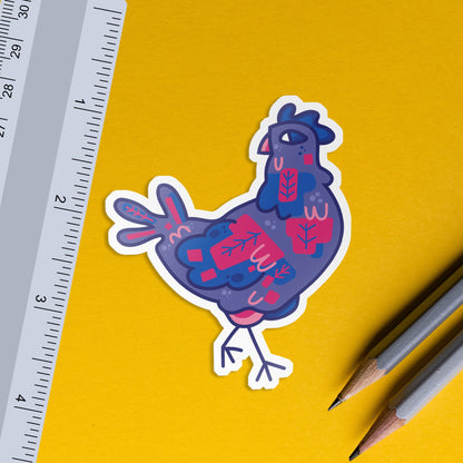 Bisexual Chicken / Subtle LGBTQ Pride Poultry Sticker