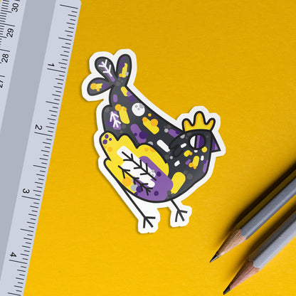 Nonbinary Chicken / Subtle LGBTQ Pride Poultry Sticker