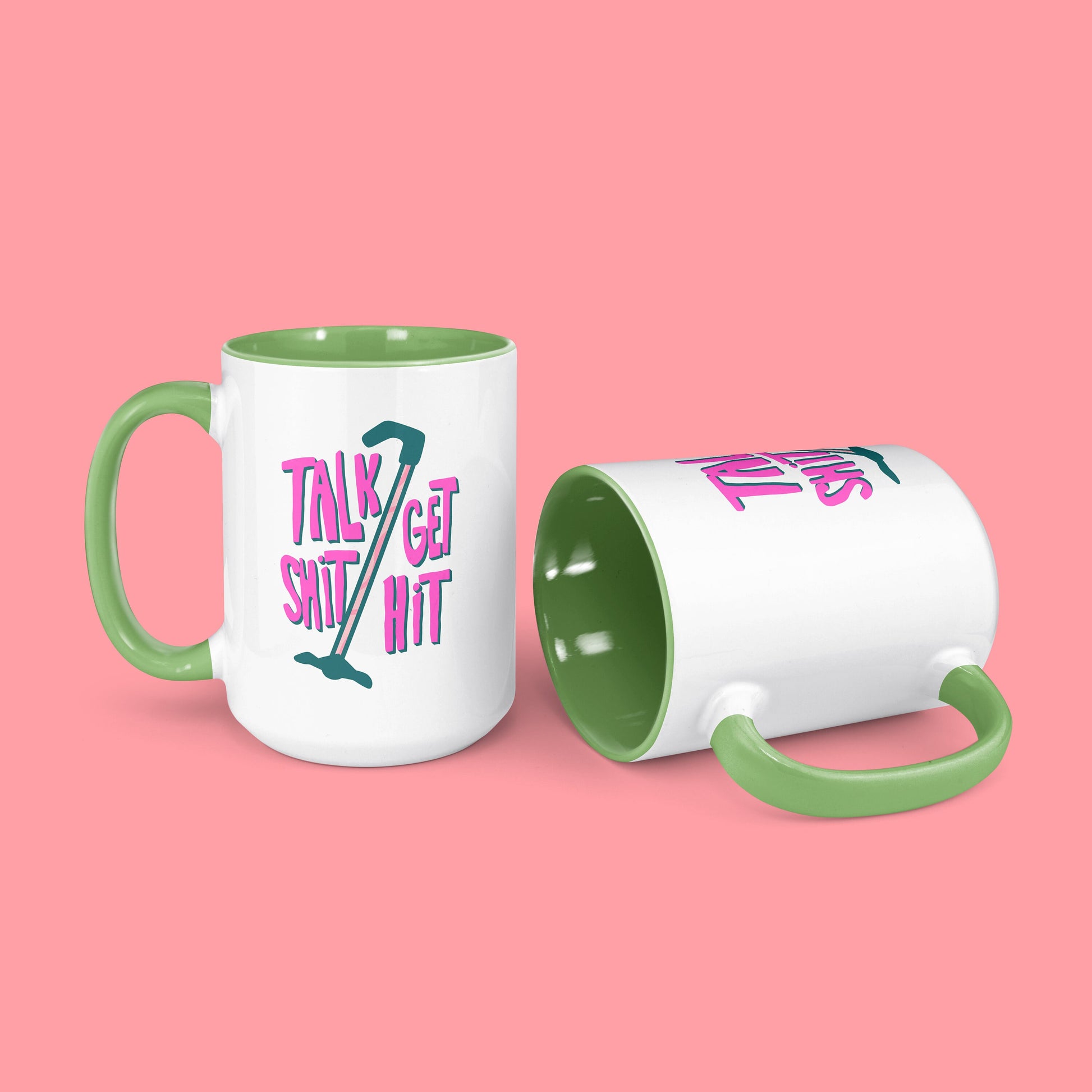 Talk Shit Get Hit Pastel Mobility Aid Mug 15oz