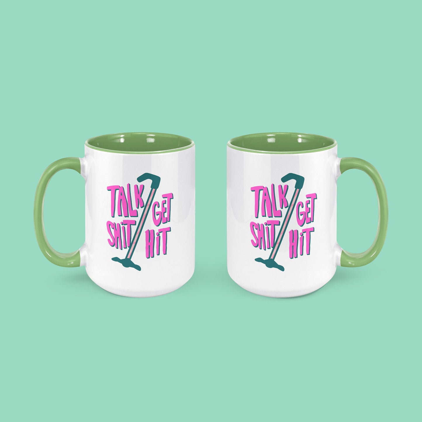 Talk Shit Get Hit Pastel Mobility Aid Mug 15oz