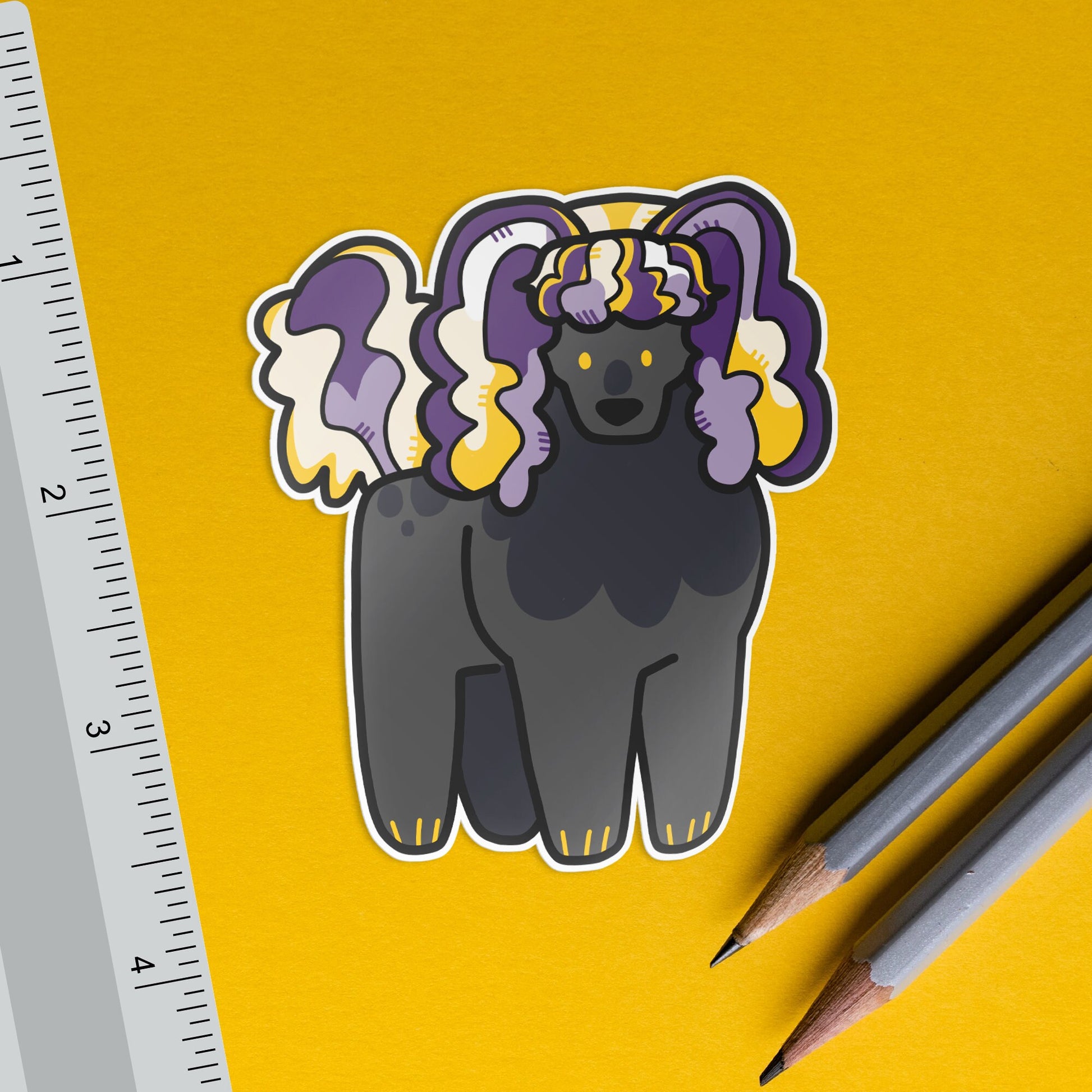 Nonbinary Puppy Dog / Subtle LGBTQ Pride Sticker