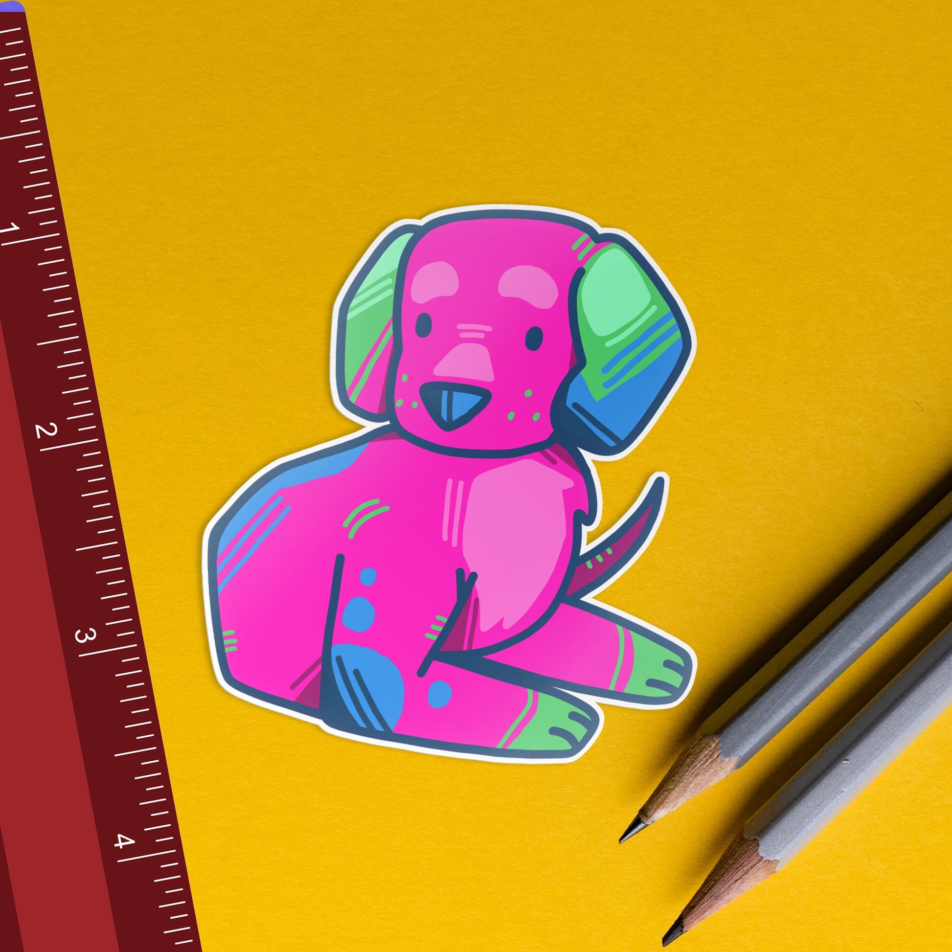 Polysexual Puppy Dog Sticker / Subtle LGBTQ Pride Sticker